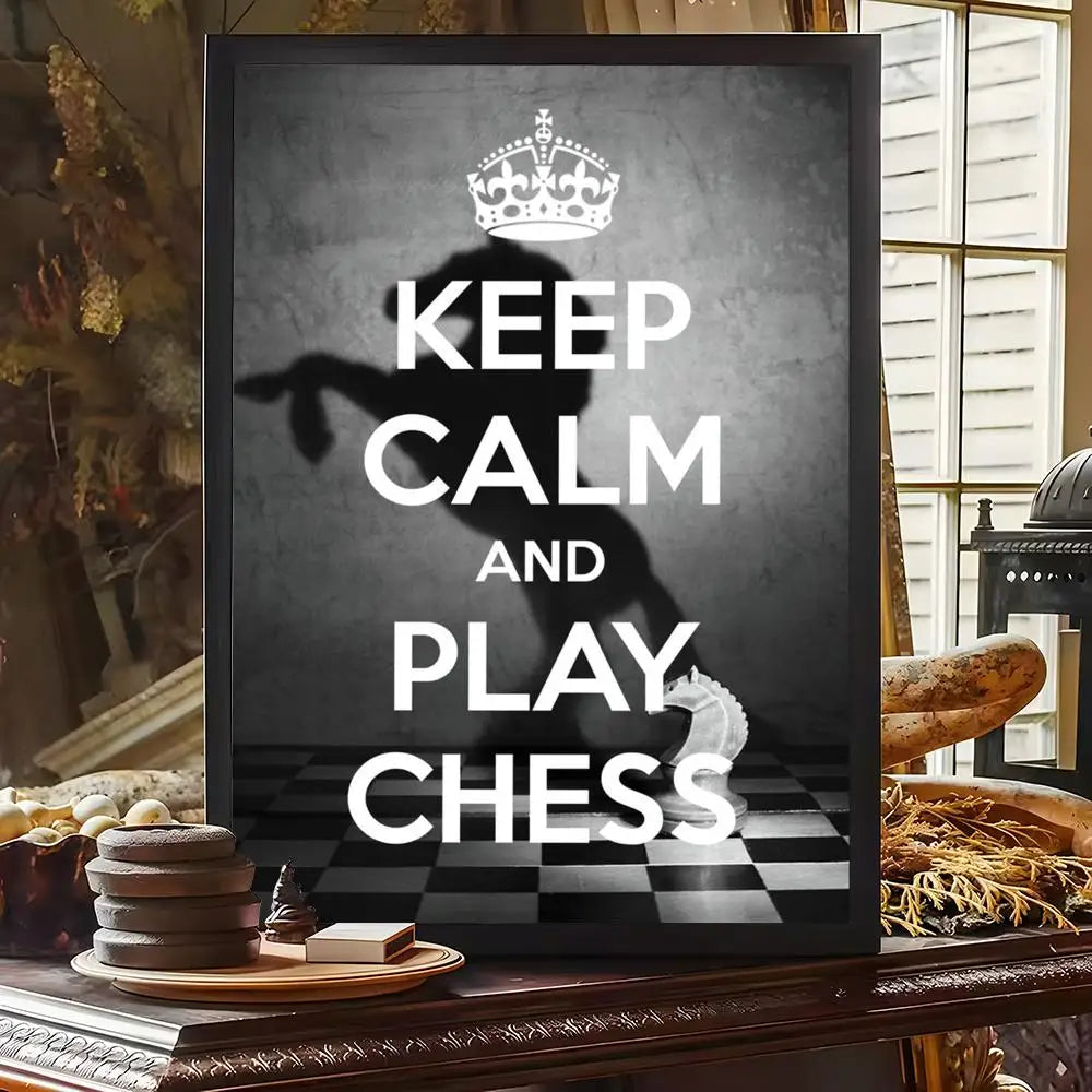 Tableau mural échecs citation Keep Calm and Play Chess
