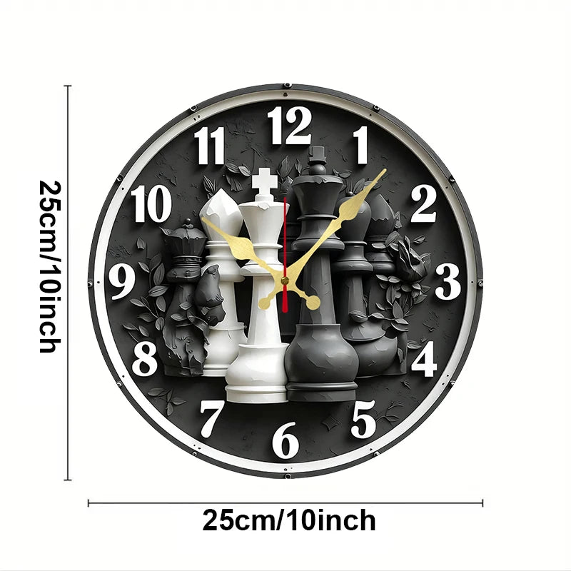 Horloge Murale Échecs en Bois echecs boutique