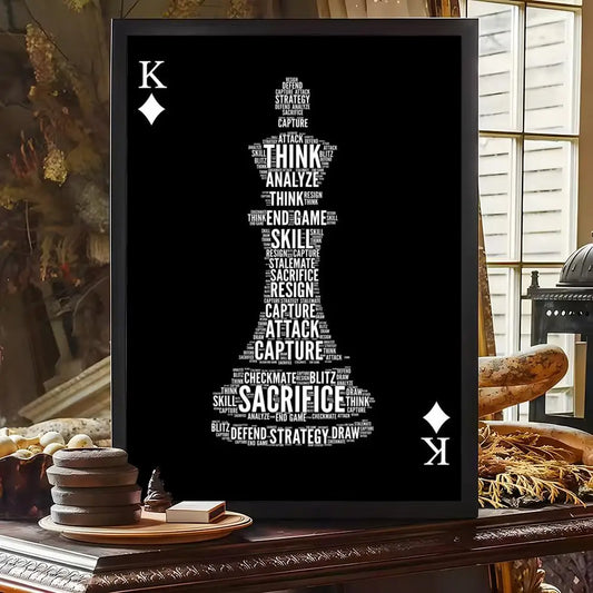 Tableau échecs nuage de mots roi carte à jouer stratégie