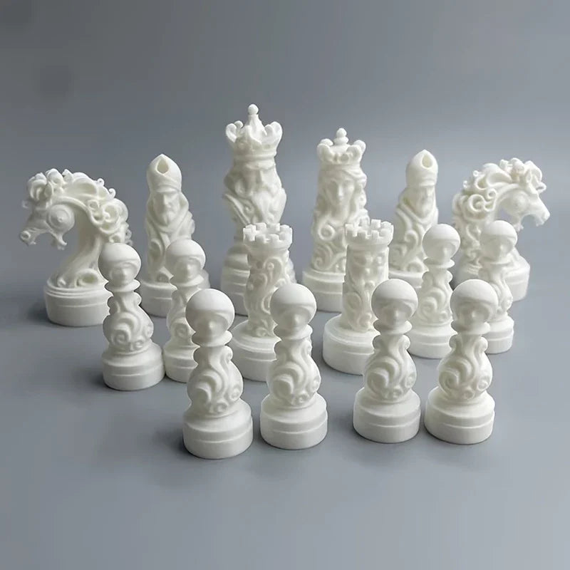 Baroque Skull Crown Chess Pieces Set 3D Printed International Chess Figurines Ornament Home Desk Decor Collectible Gift la boutique échecs
