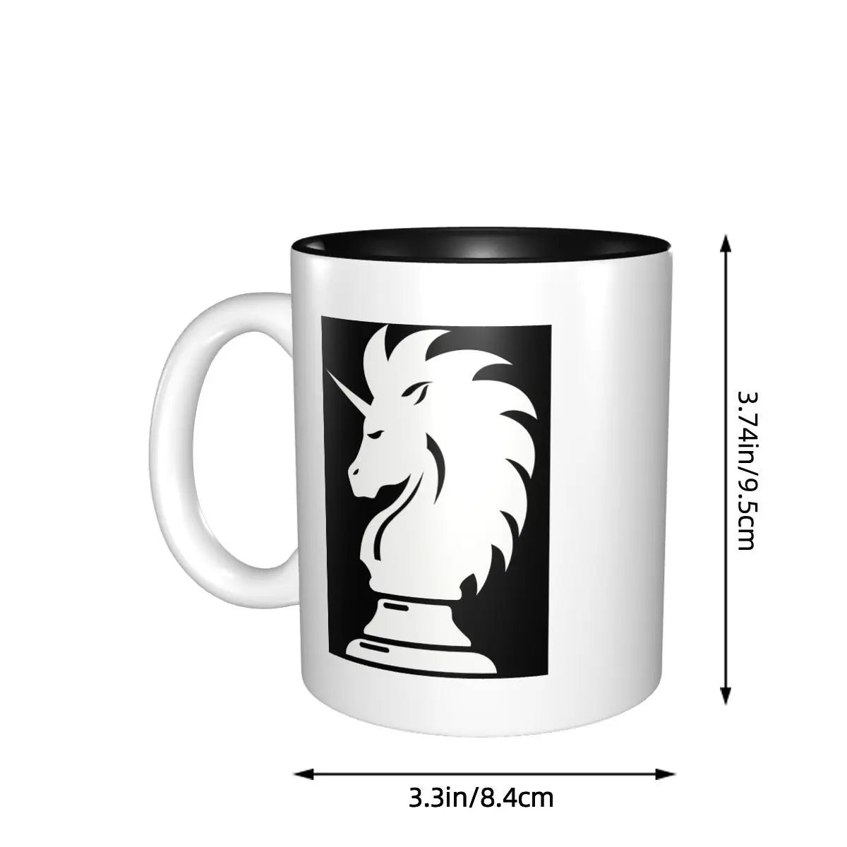 Knight Chess Horse Unicorn Mug Funny Ceramic Coffee Cups Tea Mugs Milk Cup Drinkware Gift for Woman Man echecs boutique