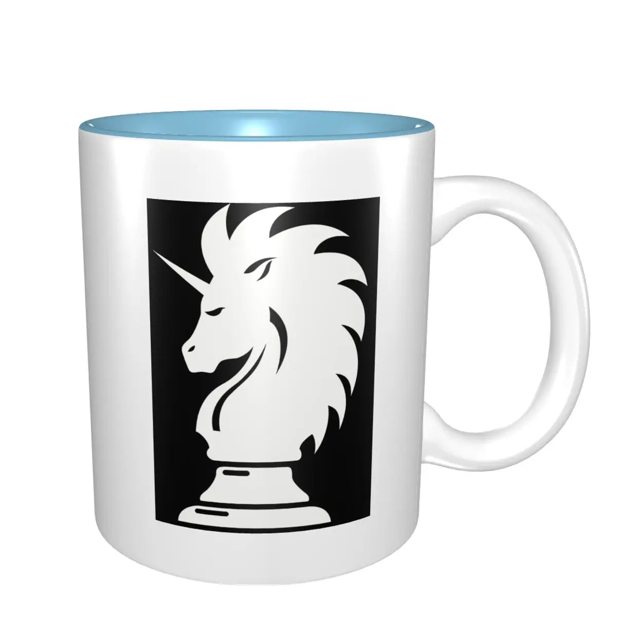 Knight Chess Horse Unicorn Mug Funny Ceramic Coffee Cups Tea Mugs Milk Cup Drinkware Gift for Woman Man echecs boutique