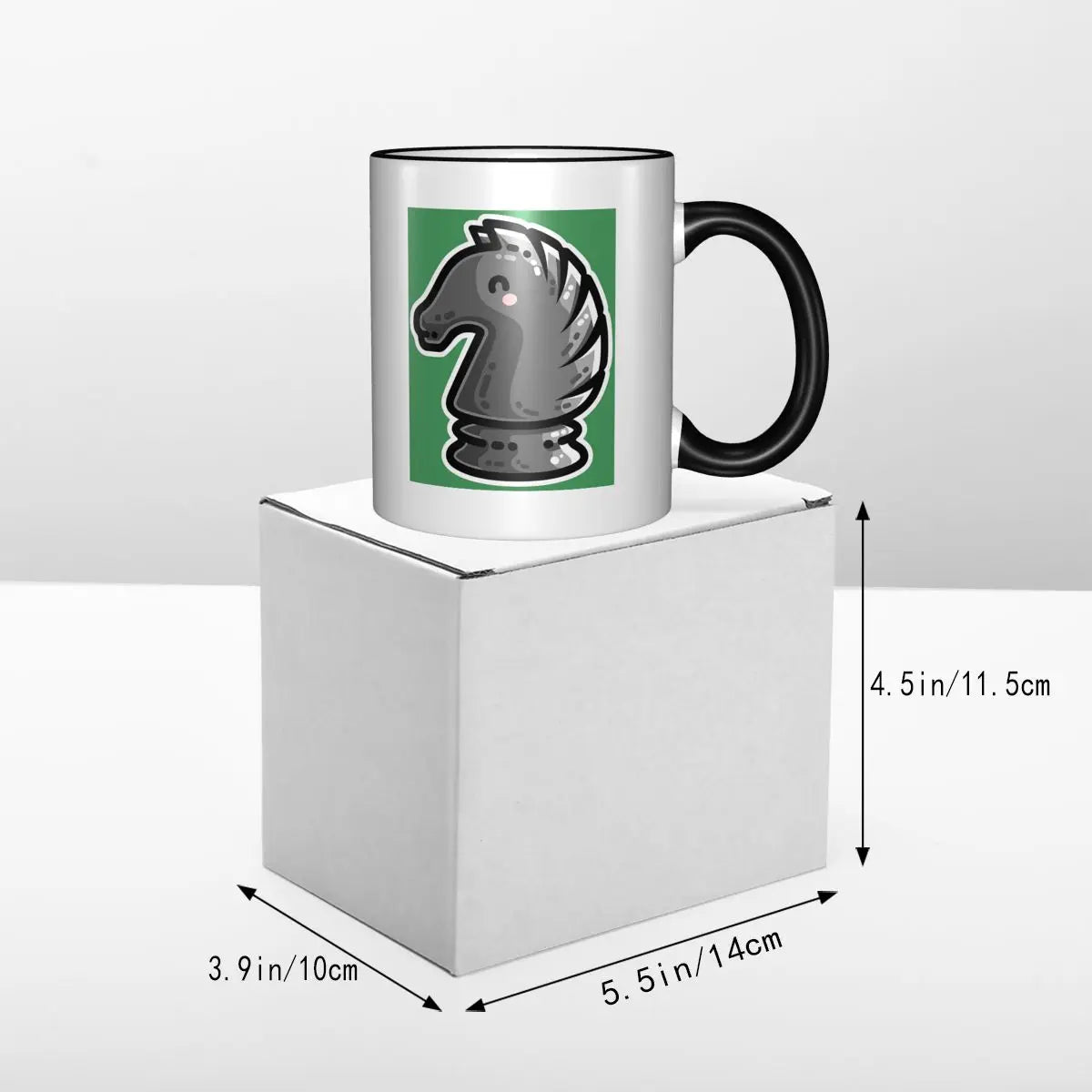 Cute Black Knight Chess Piece Mug Funny Ceramic Coffee Cups Tea Mugs Milk Cup Drinkware Gifts for Friends echecs boutique