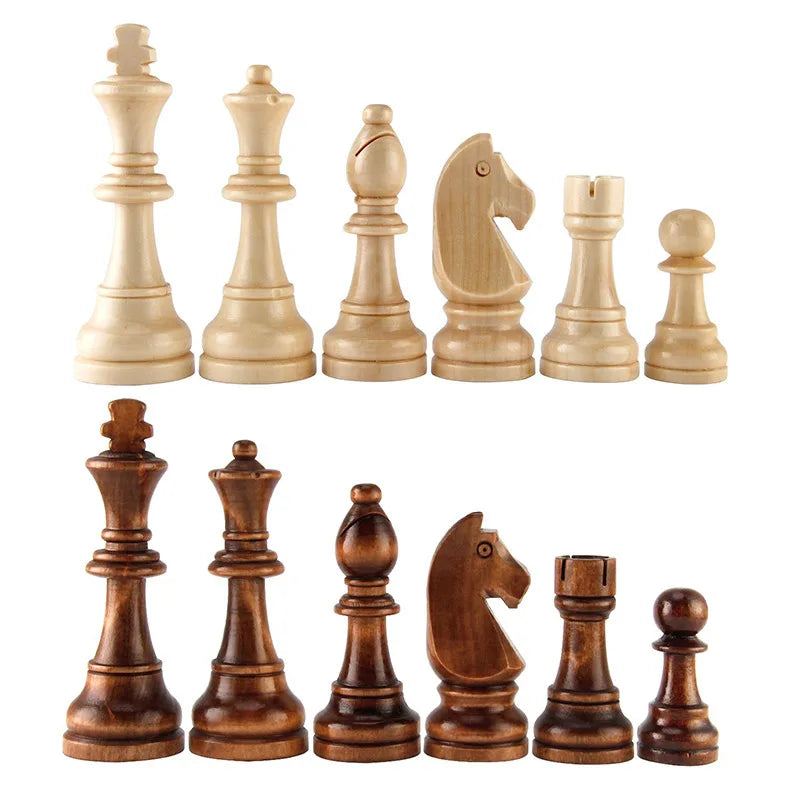 32 Pieses Plastic or Wooden Chess Standard Tournamen Staunton Wood Chessmen 6.5/5.5cm King Height，Chess Pieces Only No Board la boutique échecs