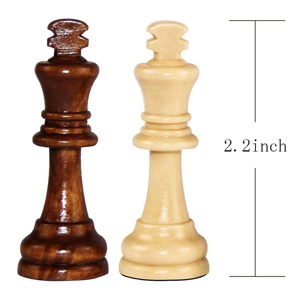 Wooden Chessmen Standard Tournamen Staunton 32PCS Checkers 2.2in King Figures Figurine Pieces for Chess Board Game la boutique échecs