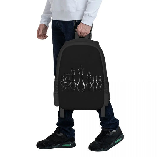 Black King Chess The-chessboard Student Backpack School Bag Hiking Travel Daypack for Men Women Fashion Bookbag Shoulder Bags la boutique échecs