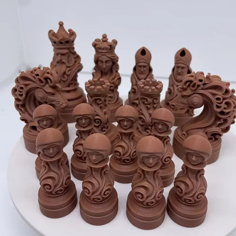 Baroque Skull Crown Chess Pieces Set 3D Printed International Chess Figurines Ornament Home Desk Decor Collectible Gift la boutique échecs
