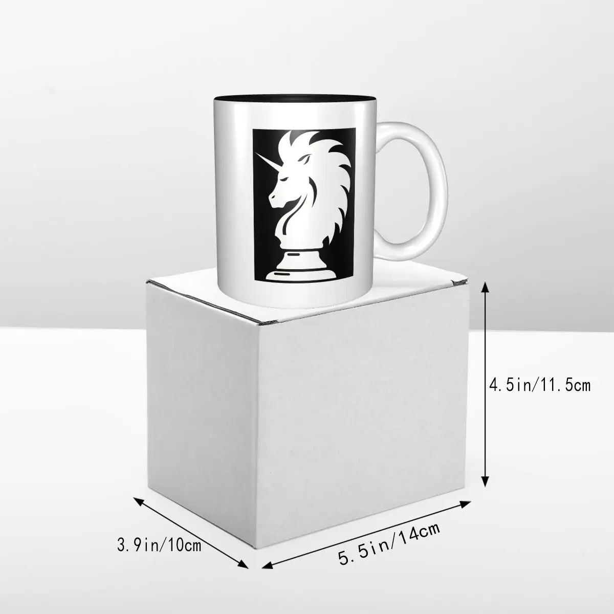 Knight Chess Horse Unicorn Mug Funny Ceramic Coffee Cups Tea Mugs Milk Cup Drinkware Gift for Woman Man echecs boutique
