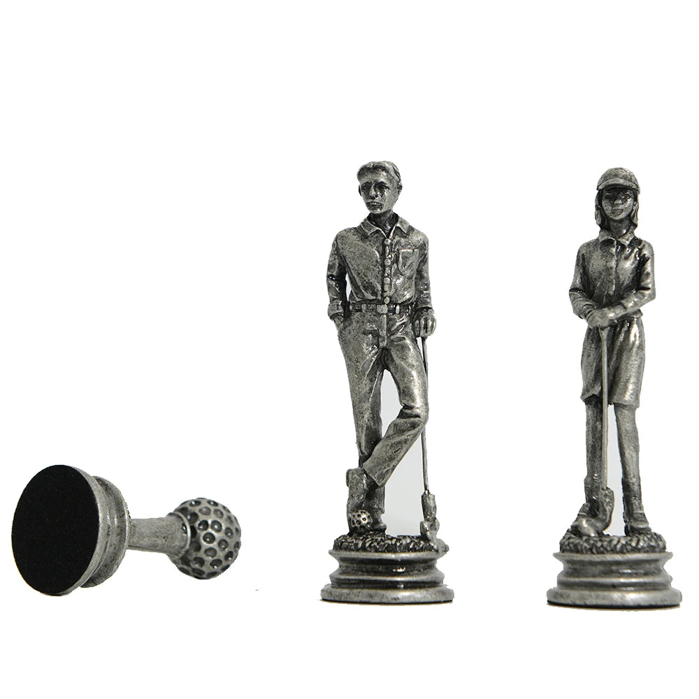 32 Metal Solid Color Golf Theme Chess Characters Chess Red Artificial Leather Chessboard Table Game Birthday Gifts la boutique échecs