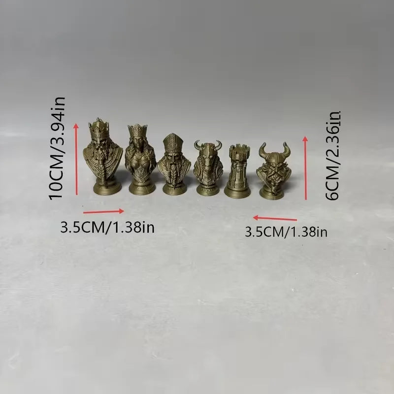 16 Pcs Nordic Viking-themed Chess Set the Perfect Holiday Gift Desktop Decorative Ornaments la boutique échecs