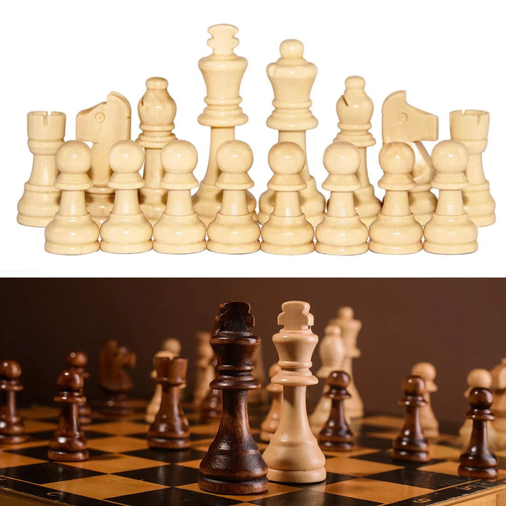 Wooden Chessmen Standard Tournamen Staunton 32PCS Checkers 2.2in King Figures Figurine Pieces for Chess Board Game la boutique échecs