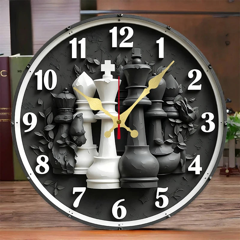 Horloge Murale Échecs en Bois echecs boutique