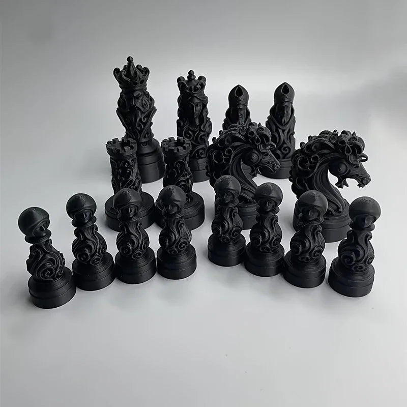 Baroque Skull Crown Chess Pieces Set 3D Printed International Chess Figurines Ornament Home Desk Decor Collectible Gift la boutique échecs