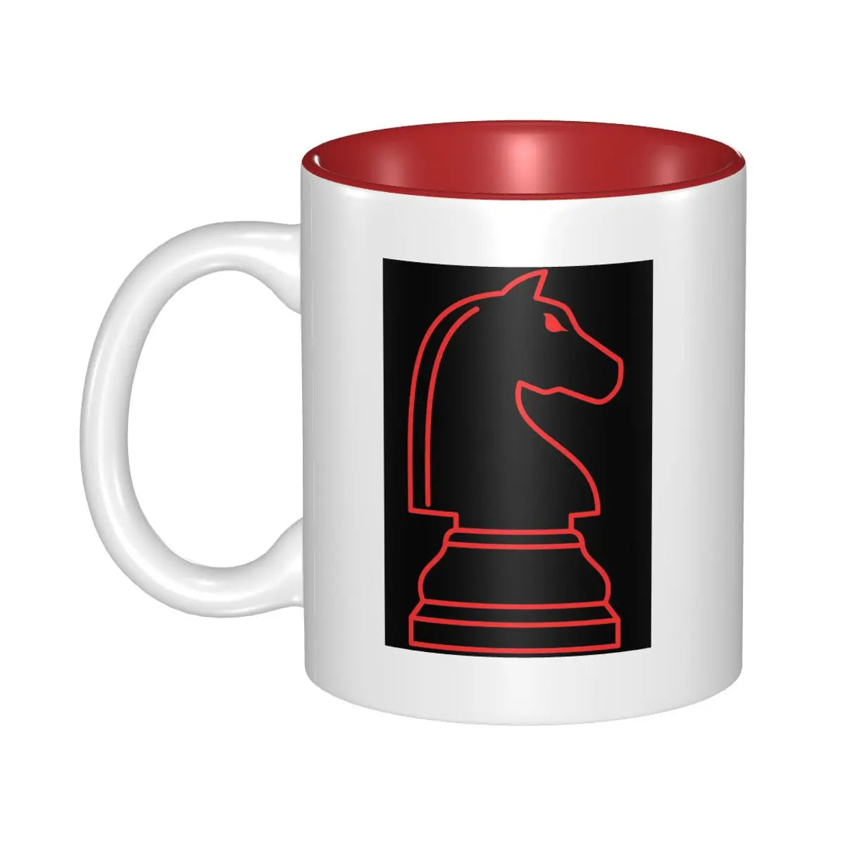 Mug Cavalier d'Échecs Rouge en Céramique echecs boutique
