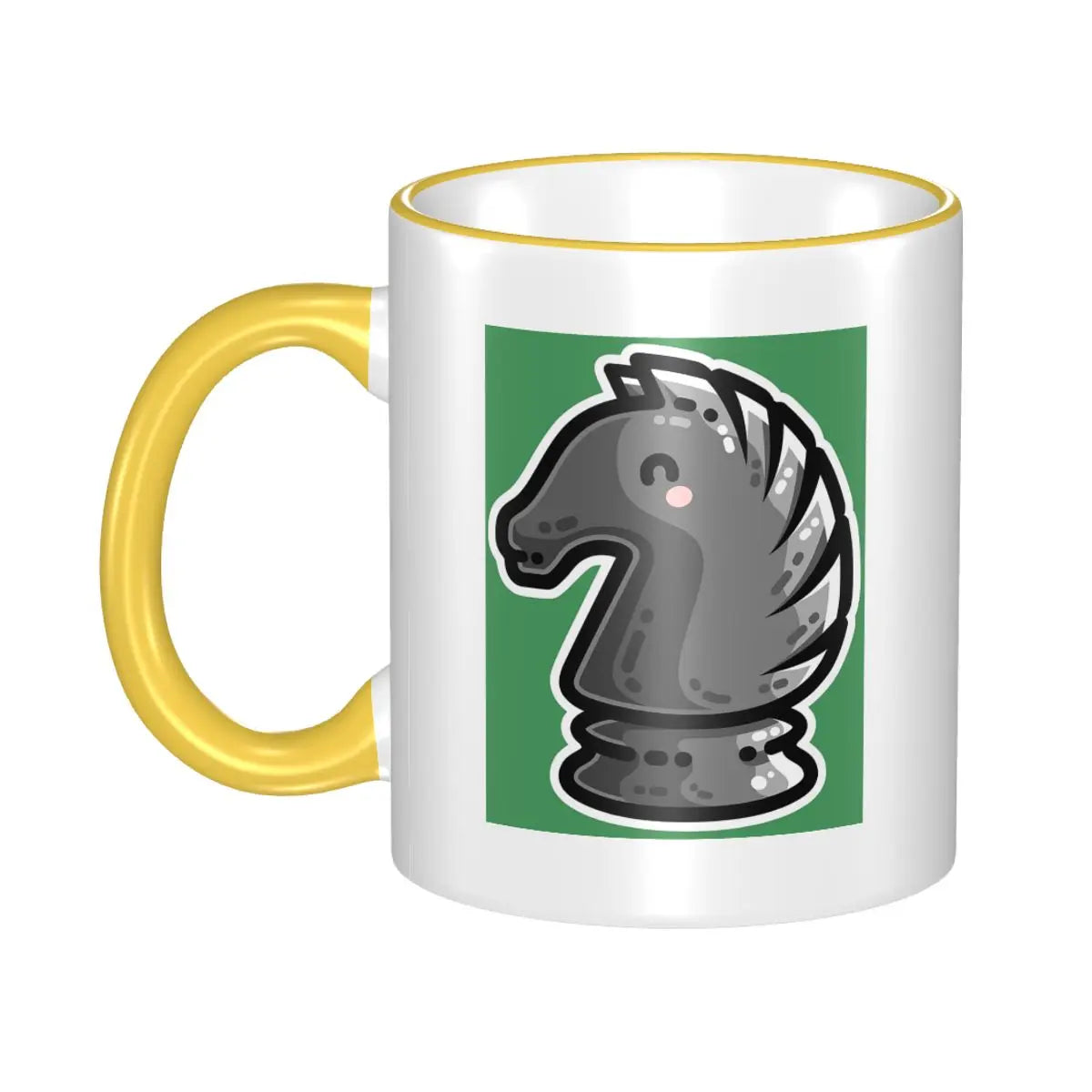Cute Black Knight Chess Piece Mug Funny Ceramic Coffee Cups Tea Mugs Milk Cup Drinkware Gifts for Friends echecs boutique