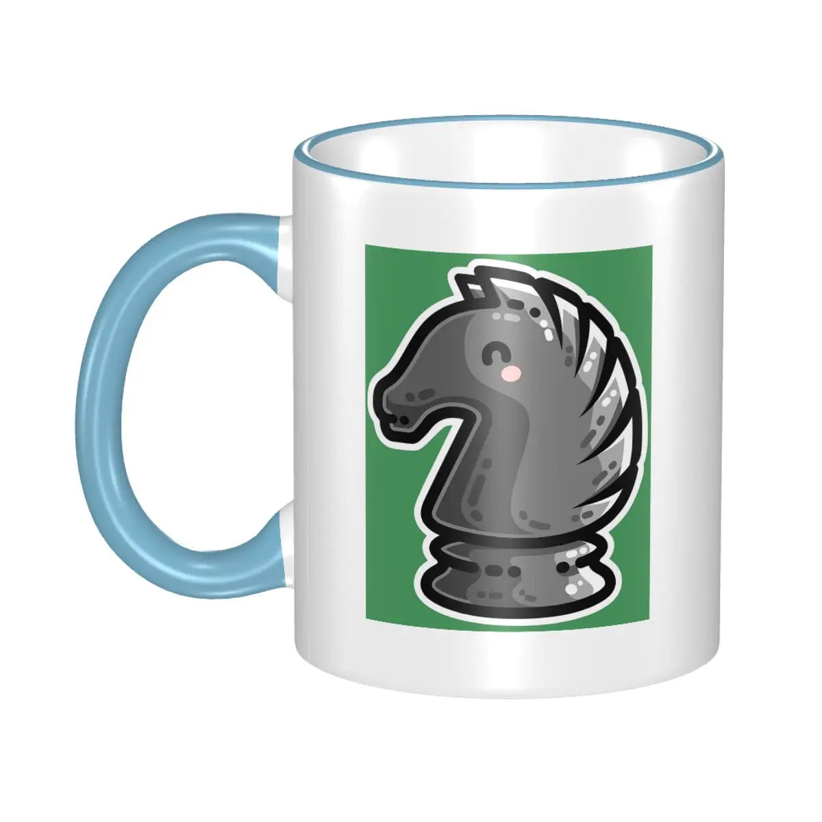 Cute Black Knight Chess Piece Mug Funny Ceramic Coffee Cups Tea Mugs Milk Cup Drinkware Gifts for Friends echecs boutique