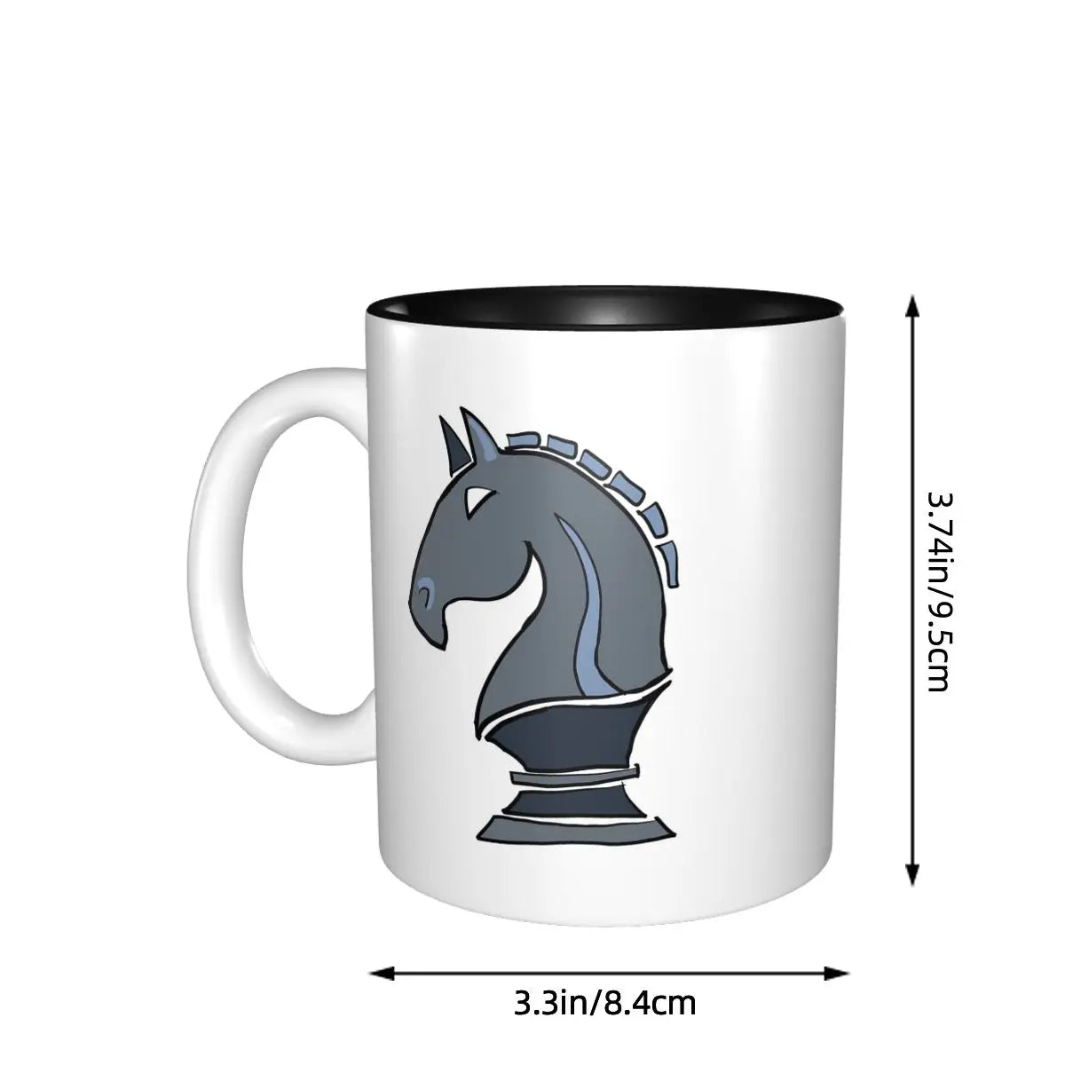 Chess Knight Mug Funny Ceramic Coffee Cups Tea Mugs Milk Cup Drinkware Gifts for Woman Man echecs boutique