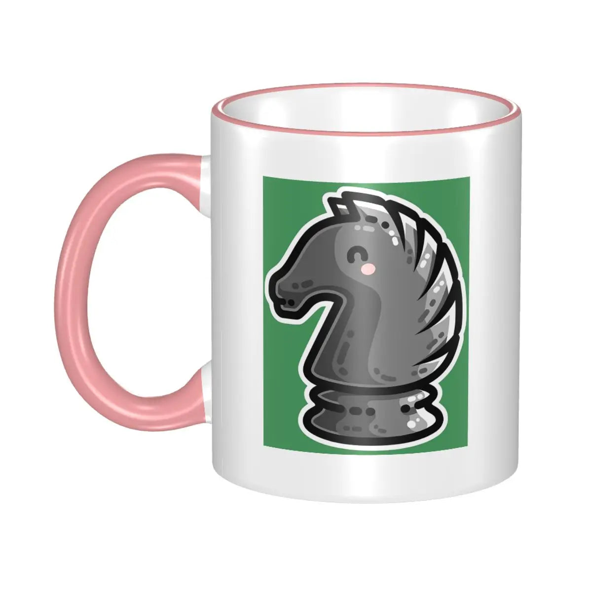 Cute Black Knight Chess Piece Mug Funny Ceramic Coffee Cups Tea Mugs Milk Cup Drinkware Gifts for Friends echecs boutique