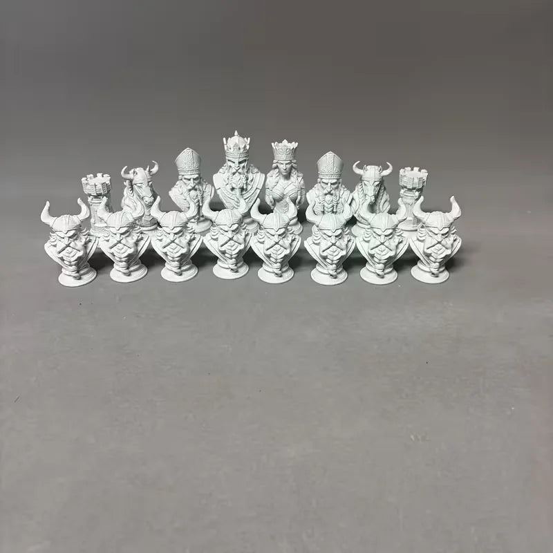 16 Pcs Nordic Viking-themed Chess Set the Perfect Holiday Gift Desktop Decorative Ornaments la boutique échecs