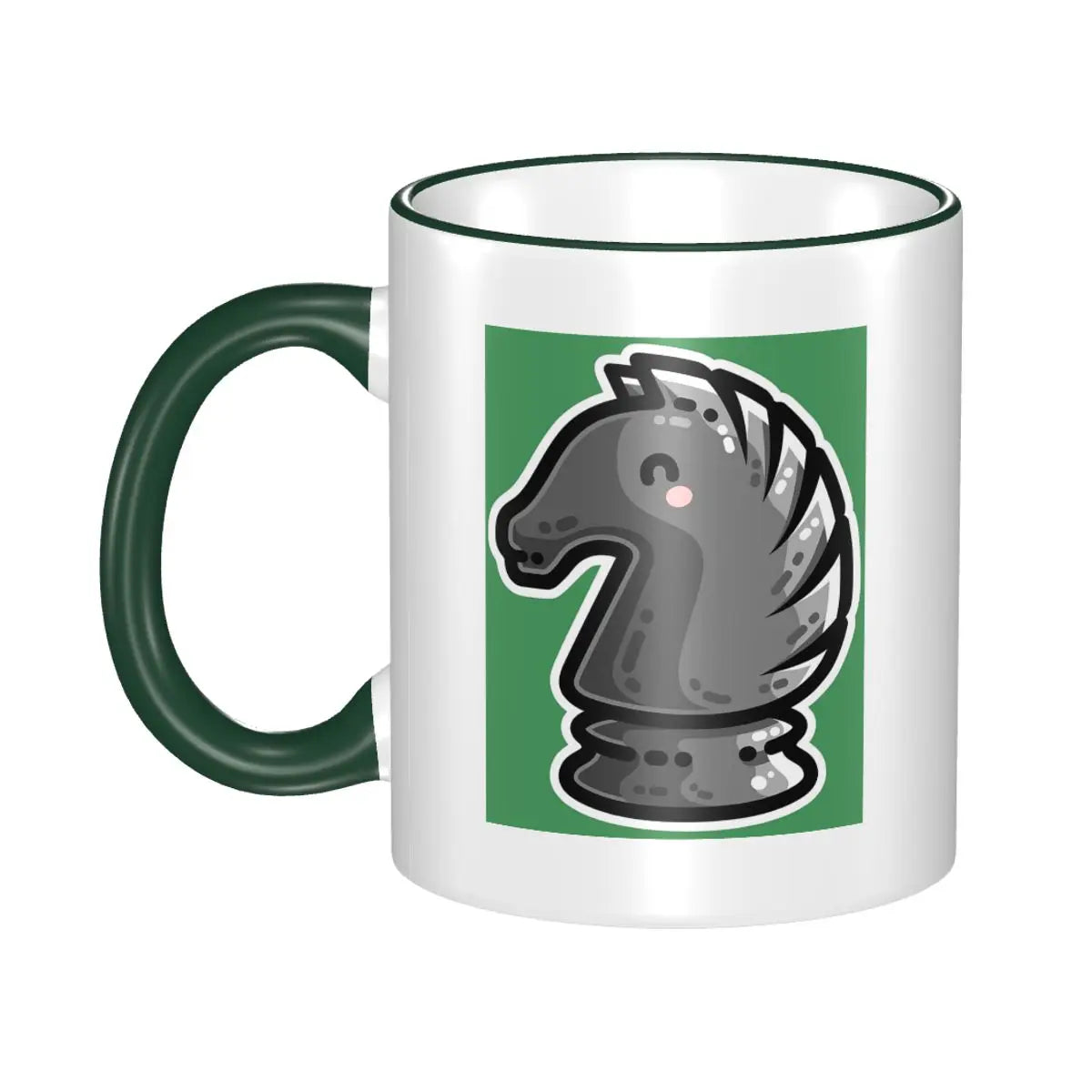 Cute Black Knight Chess Piece Mug Funny Ceramic Coffee Cups Tea Mugs Milk Cup Drinkware Gifts for Friends echecs boutique