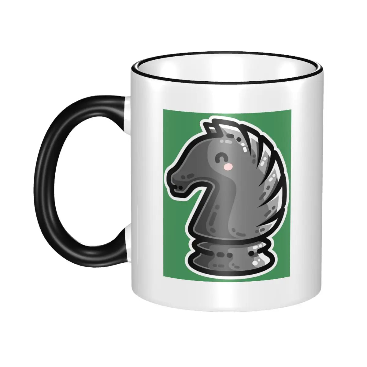 Cute Black Knight Chess Piece Mug Funny Ceramic Coffee Cups Tea Mugs Milk Cup Drinkware Gifts for Friends echecs boutique