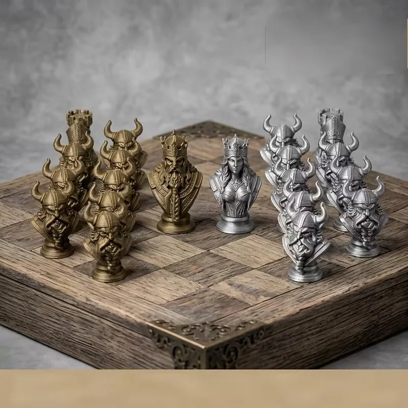 16 Pcs Nordic Viking-themed Chess Set the Perfect Holiday Gift Desktop Decorative Ornaments la boutique échecs