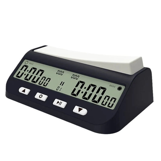 Pendule échecs digitale multifonction noire écran LCD boutons basic bonus delay