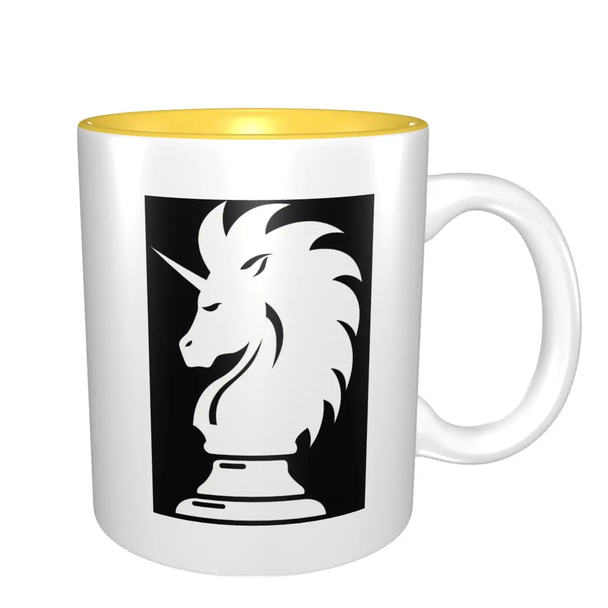 Knight Chess Horse Unicorn Mug Funny Ceramic Coffee Cups Tea Mugs Milk Cup Drinkware Gift for Woman Man echecs boutique
