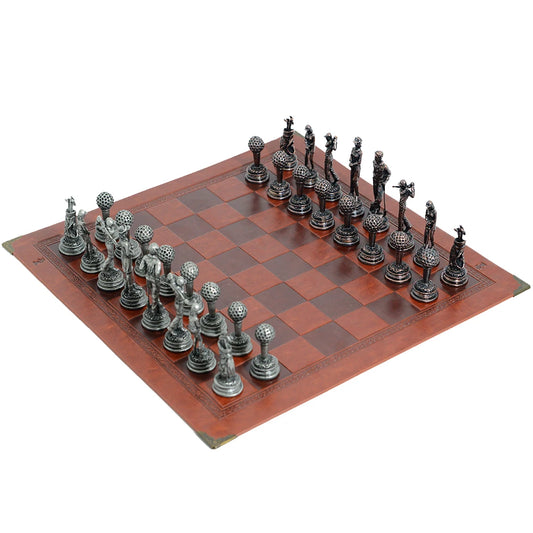 32 Metal Solid Color Golf Theme Chess Characters Chess Red Artificial Leather Chessboard Table Game Birthday Gifts la boutique échecs