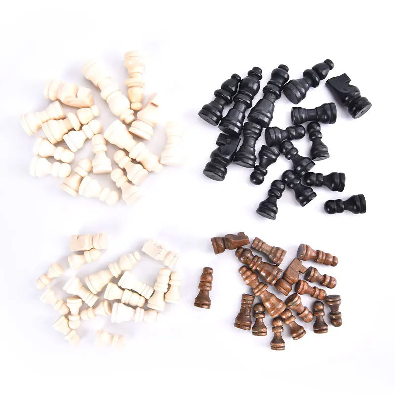 32PCS Wooden Chess Pieces Tournament Staunton Wood Chessmen International Word Chess Set Chess Piece Entertainment Accessories la boutique échecs