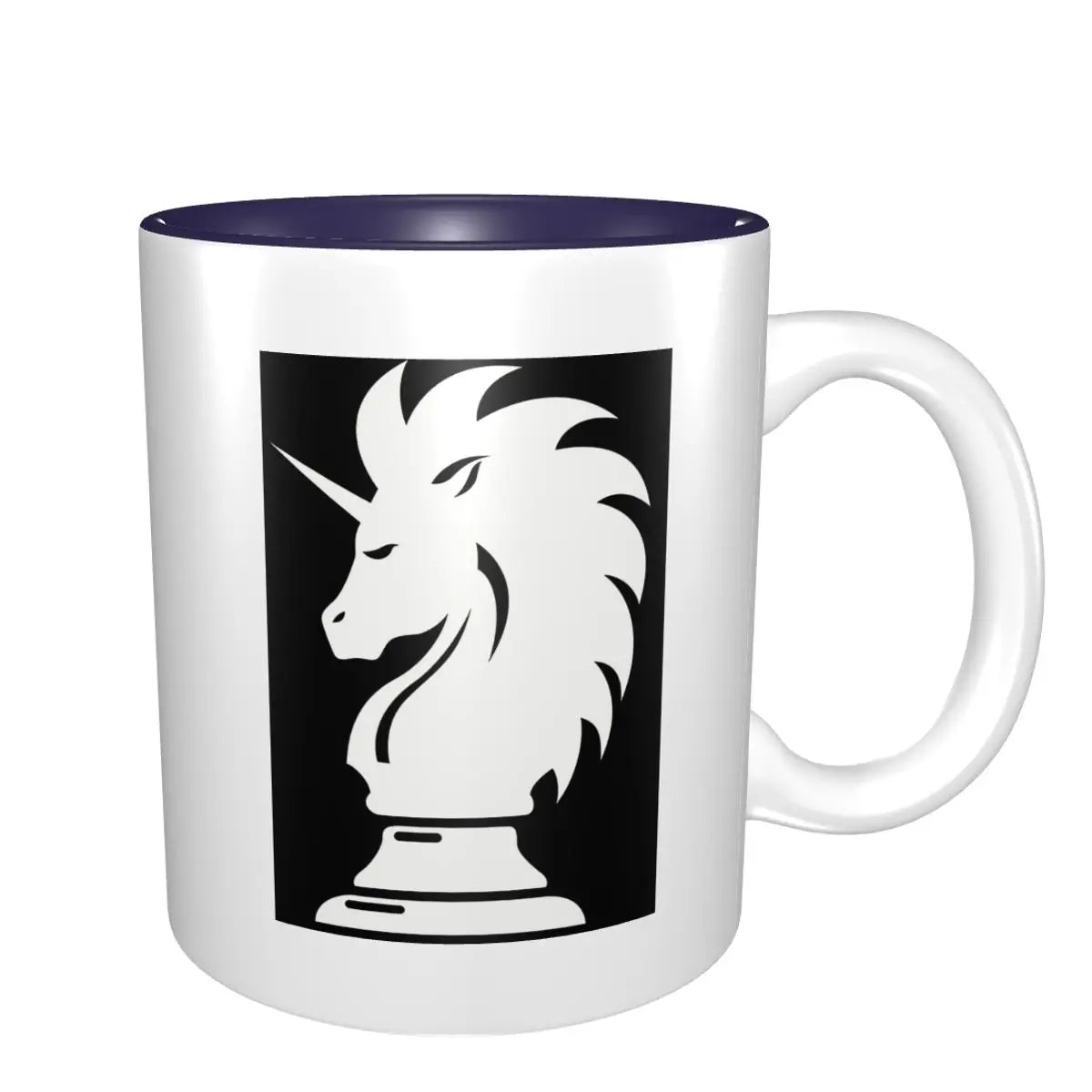 Knight Chess Horse Unicorn Mug Funny Ceramic Coffee Cups Tea Mugs Milk Cup Drinkware Gift for Woman Man echecs boutique