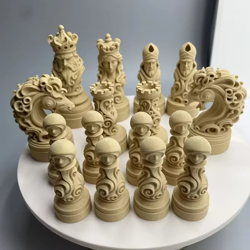 Baroque Skull Crown Chess Pieces Set 3D Printed International Chess Figurines Ornament Home Desk Decor Collectible Gift la boutique échecs
