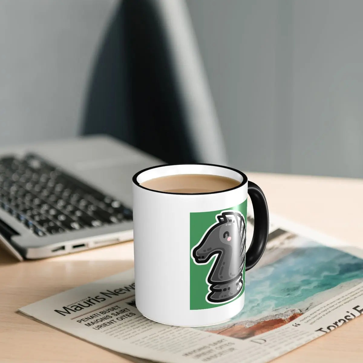 Cute Black Knight Chess Piece Mug Funny Ceramic Coffee Cups Tea Mugs Milk Cup Drinkware Gifts for Friends echecs boutique