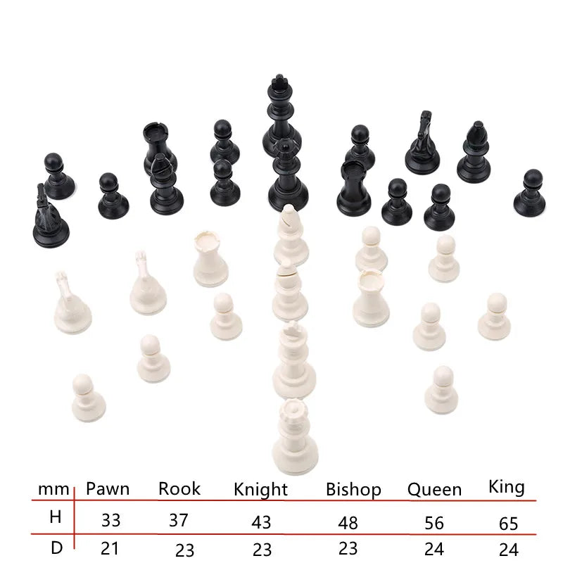 32 Pieses Plastic or Wooden Chess Standard Tournamen Staunton Wood Chessmen 6.5/5.5cm King Height，Chess Pieces Only No Board la boutique échecs