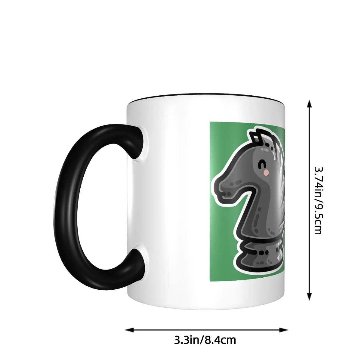 Cute Black Knight Chess Piece Mug Funny Ceramic Coffee Cups Tea Mugs Milk Cup Drinkware Gifts for Friends echecs boutique