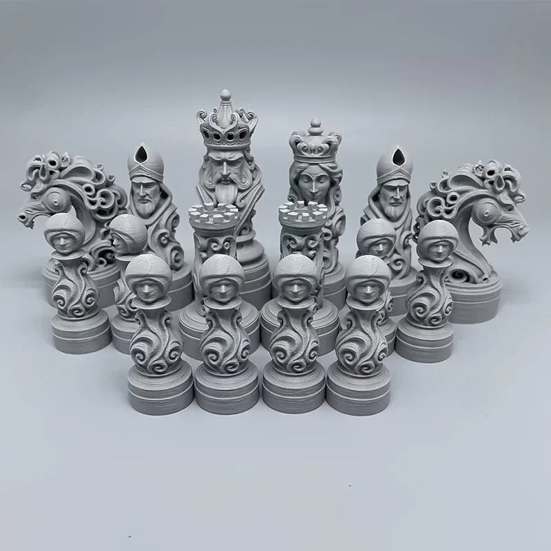 Baroque Skull Crown Chess Pieces Set 3D Printed International Chess Figurines Ornament Home Desk Decor Collectible Gift la boutique échecs