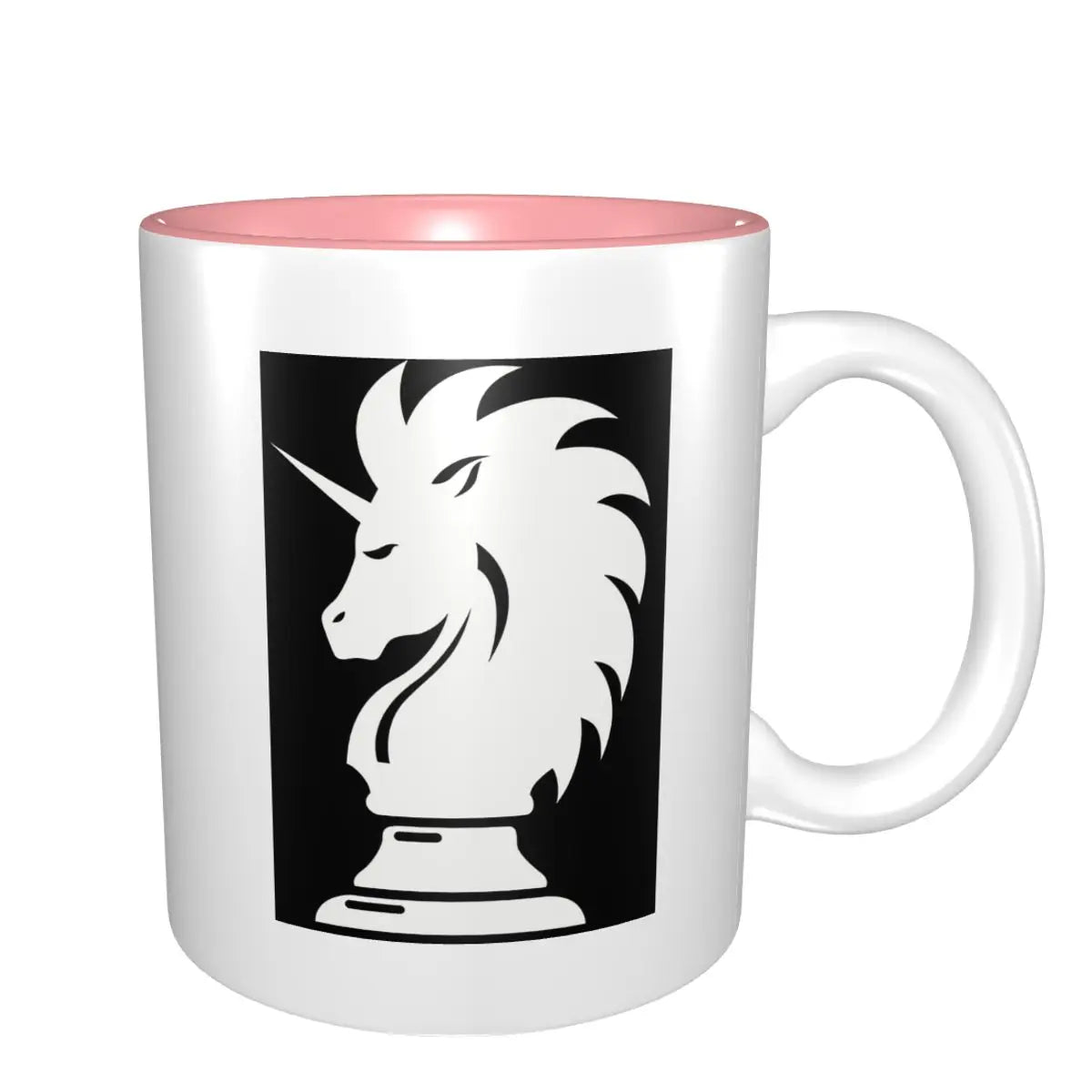 Knight Chess Horse Unicorn Mug Funny Ceramic Coffee Cups Tea Mugs Milk Cup Drinkware Gift for Woman Man echecs boutique