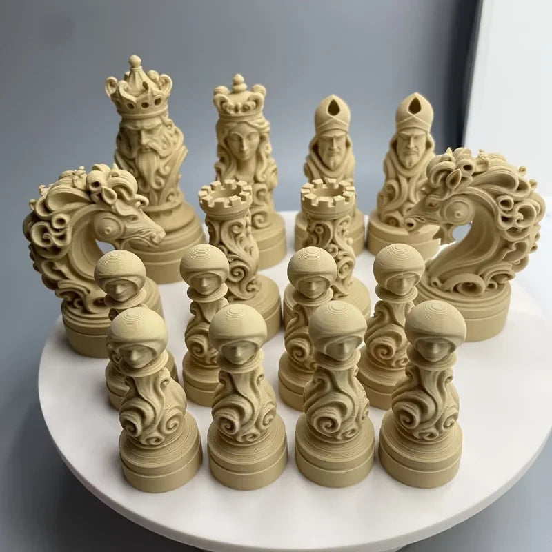 Baroque Skull Crown Chess Pieces Set 3D Printed International Chess Figurines Ornament Home Desk Decor Collectible Gift la boutique échecs